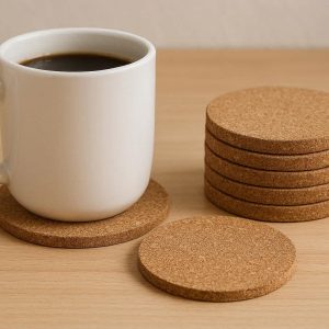 11 Natural Cork Coasters Set Round Absorbent Wooden Cup Mat Table Protector For Hot Drinks Coffee Mug Wine Glass