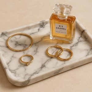 2 Marble Texture Resin Decorative Tray Small Rectangular Vanity Storage Plate Jewelry Perfume Organizer Countertop Luxury