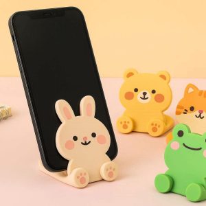 25 Cute Cartoon Animal Phone Stand Cute Plastic Desk Cellphone Holder Desktop Decorative Ornaments Stationery For Kids Girls