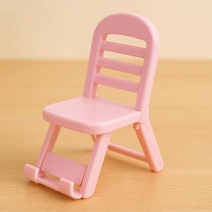 26 Cute Chair Plastic Phone Stand Creative Folding Desktop Cellphone Holder Mini Decorative Display Rack Office School Supplies